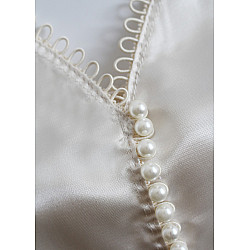 Nasturi / perle de cusut, Ø8 mm (pachet 20 buc.) - alb sidefat