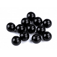 Mărgele din plastic, Ø12 mm (pachet 25 buc.) - negru