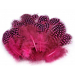 Pene decorative de găină, lungime 5-13 cm (pachet 20 buc.) - roz strident