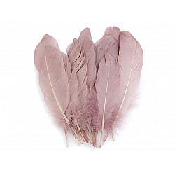Pene decorative de gâscă, lungime 15-21 cm (pachet 5 buc.) - roz antic