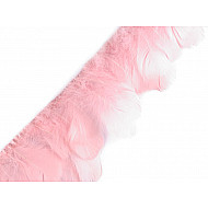 Bandă din pene de gâscă la metru, lățime 9 cm - roz pudrat