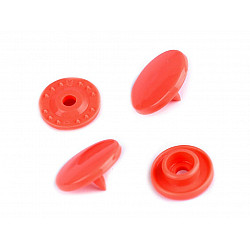 Capse plastic diametru 12 mm (pachet 50 seturi) - roșu coral