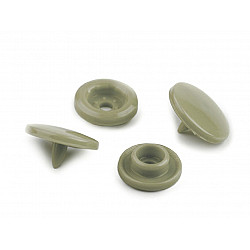 Capse plastic diametru 12 mm (pachet 50 seturi) - verde kaki