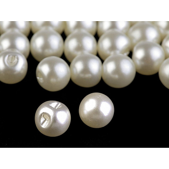 Nasturi / perle de cusut, Ø8 mm (pachet 20 buc.) - crem sidefat