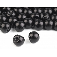 Nasturi / perle de cusut, Ø8 mm (pachet 20 buc.) - negru