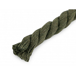 Sfoară / Șnur din bumbac răsucit, Ø12 mm (rola 22.5 m) - verde închis - kaki