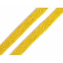 Șnur plat bumbac, lățime 10 mm (card 10 m) - galben deschis