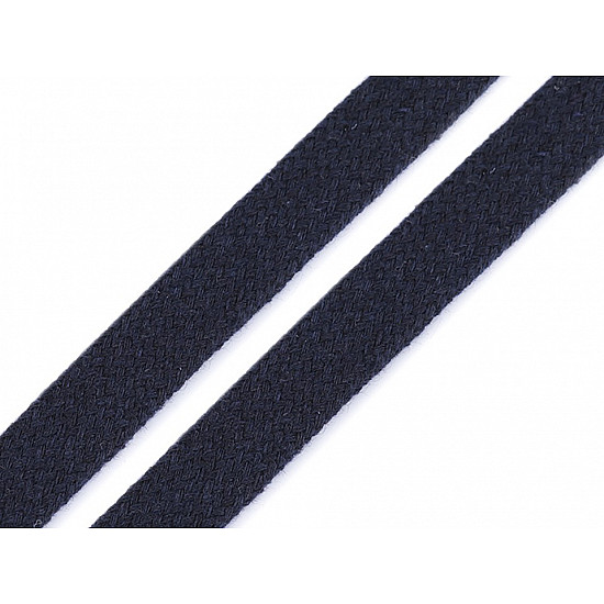 Șnur plat, lățime 11-15 mm (card 10 m) - albastru închis