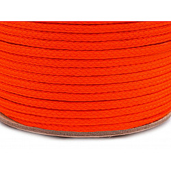 Șnur poliester PES, Ø4 mm (rola 100 m) - portocaliu reflectorizant - neon