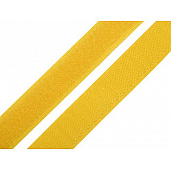 Bandă arici, complet (puf + scai), 20 mm (rola 25 m) - galben muștar