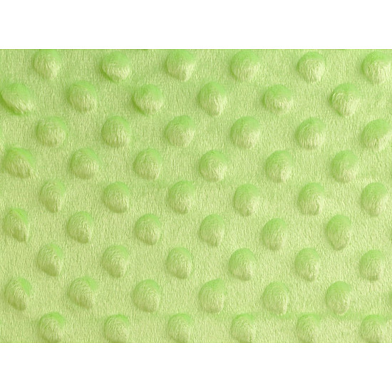 Pluș Minky cu buline 3D, 215 g/m², la metru - verde lime