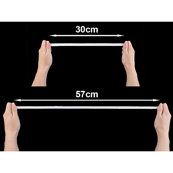 Elastic lat confecții, lățime 12 mm (card 5 m) - alb