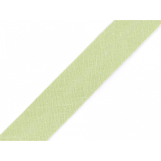 Bandă bias din bumbac, lățime 14 mm (card 25 m) - verde kaki deschis