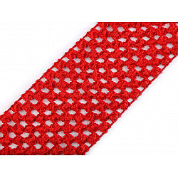 Bandă elastica croșetată TUTU la metru, lățime 7 cm - roșu