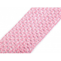 Bandă elastica croșetată TUTU la metru, lățime 7 cm - roz deschis