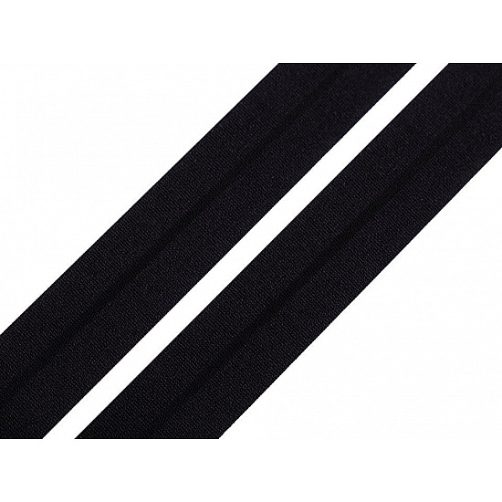 Elastic bias mat, lățime 20 mm (card 20 m) - negru