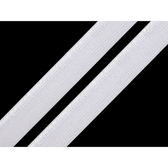 Elastic cu paspoal, lățime 11 mm (card 25 m) - alb