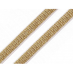 Elastic moale confecții / bretele cu lurex, lățime 10 mm, card 12.5 m - auriu