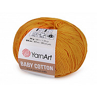 Fir de tricotat Baby Cotton, 50 g - galben muștar