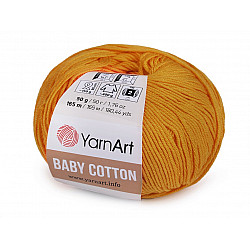 Fir de tricotat Baby Cotton, 50 g - galben muștar