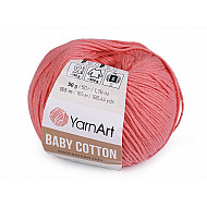 Fir de tricotat Baby Cotton, 50 g - roșu coral deschis