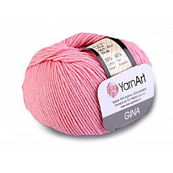 Fir de tricotat Gina / Jeans, 50 g - roz deschis