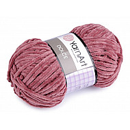 Fir de tricotat plușat Dolce, 100 g, roz vintage