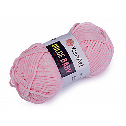 Fir de tricotat plușat Dolce Baby 50 g, roz deschis