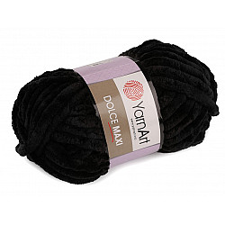 Fir de tricotat plușat Dolce Maxi, 200 g, negru