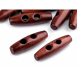 Nasturi lungi din lemn, model oval, 40 mm, red-brown, 10 buc.