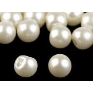 Perle de cusut / nasturi, Ø12 mm, crem sidefat, 10 buc.