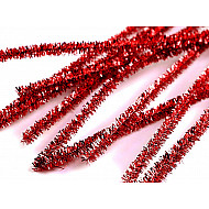 Sârmă plușată Lurex, Ø6 mm, lungime 30 cm, roșu căpșună, 20 buc.