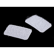 Dreptunghiuri din arici autoadezive, complet (puf + scai), 15x25 mm, alb