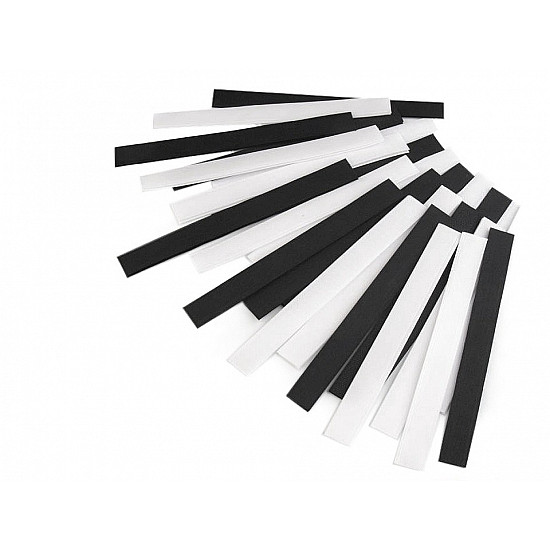 Bandă arici, complet (puf + scai), 2x20 cm, mix alb-negru, 25 perechi