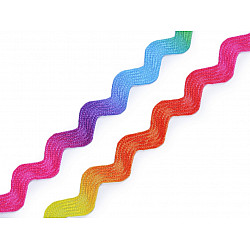 Bandă zig-zag curcubeu, lățime 6 mm, multicolor, 1 m
