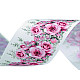 Panglică satinată, imprimeu floral, lățime 40 mm, roz, 22.5 m