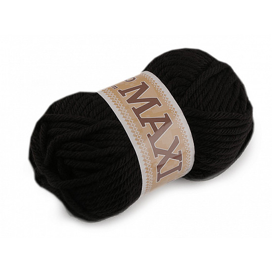 Fir de tricotat Jumbo Maxi, 100 g - negru