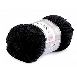 Fir de tricotat Merino bulky, 100 g - negru