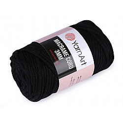 Fir de tricotat / croșetat Macrame Cord, 250 g - negru