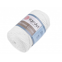 Fir de tricotat / croșetat Macrame Cotton, 250 g - alb