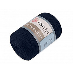 Fir de tricotat / croșetat Macrame Cotton, 250 g - albastru închis