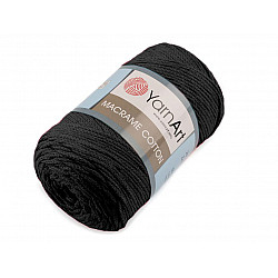 Fir de tricotat / croșetat Macrame Cotton, 250 g - negru