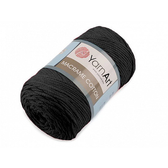 Fir de tricotat / croșetat Macrame Cotton, 250 g - negru