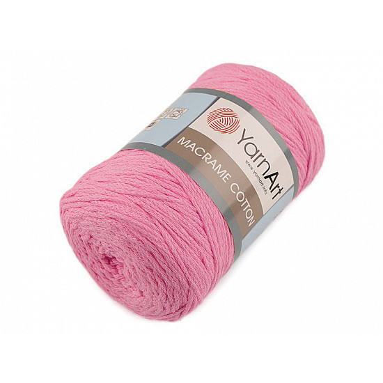 Fir de tricotat / croșetat Macrame Cotton, 250 g - roz mediu