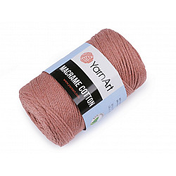 Fir de tricotat / croșetat Macrame Cotton, 250 g - roz vintage - închis