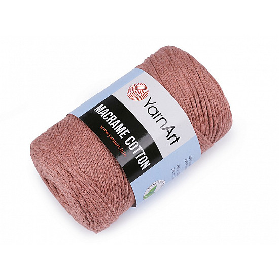 Fir de tricotat / croșetat Macrame Cotton, 250 g - roz vintage - închis