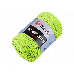 Fir de tricotat / croșetat Macrame Cotton, 250 g - verde neon